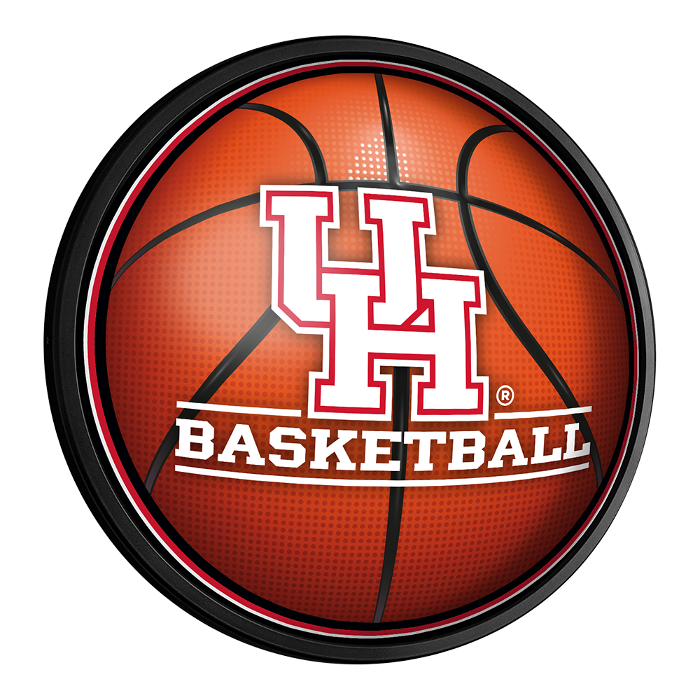 Houston Cougars Basketball - Round Slimline Lighted Wall Sign